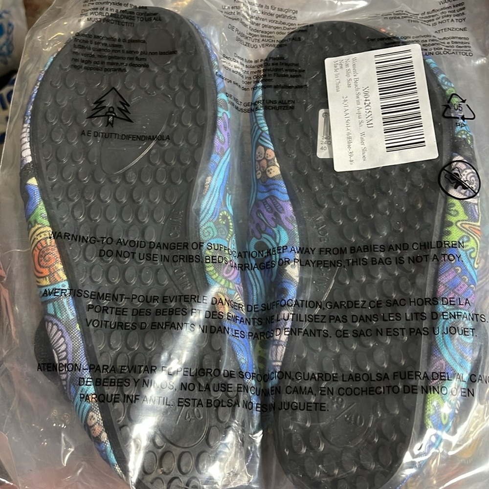 Women’s beach swim water shoes, non slip size 39-40(size 8.5-9.5) NEW sealed bag - Picture 2 of 6
